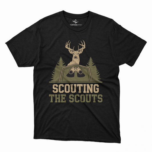 Scouting the Scouts T-Shirt - Deer and Binoculars Design for Hunting Enthusiasts