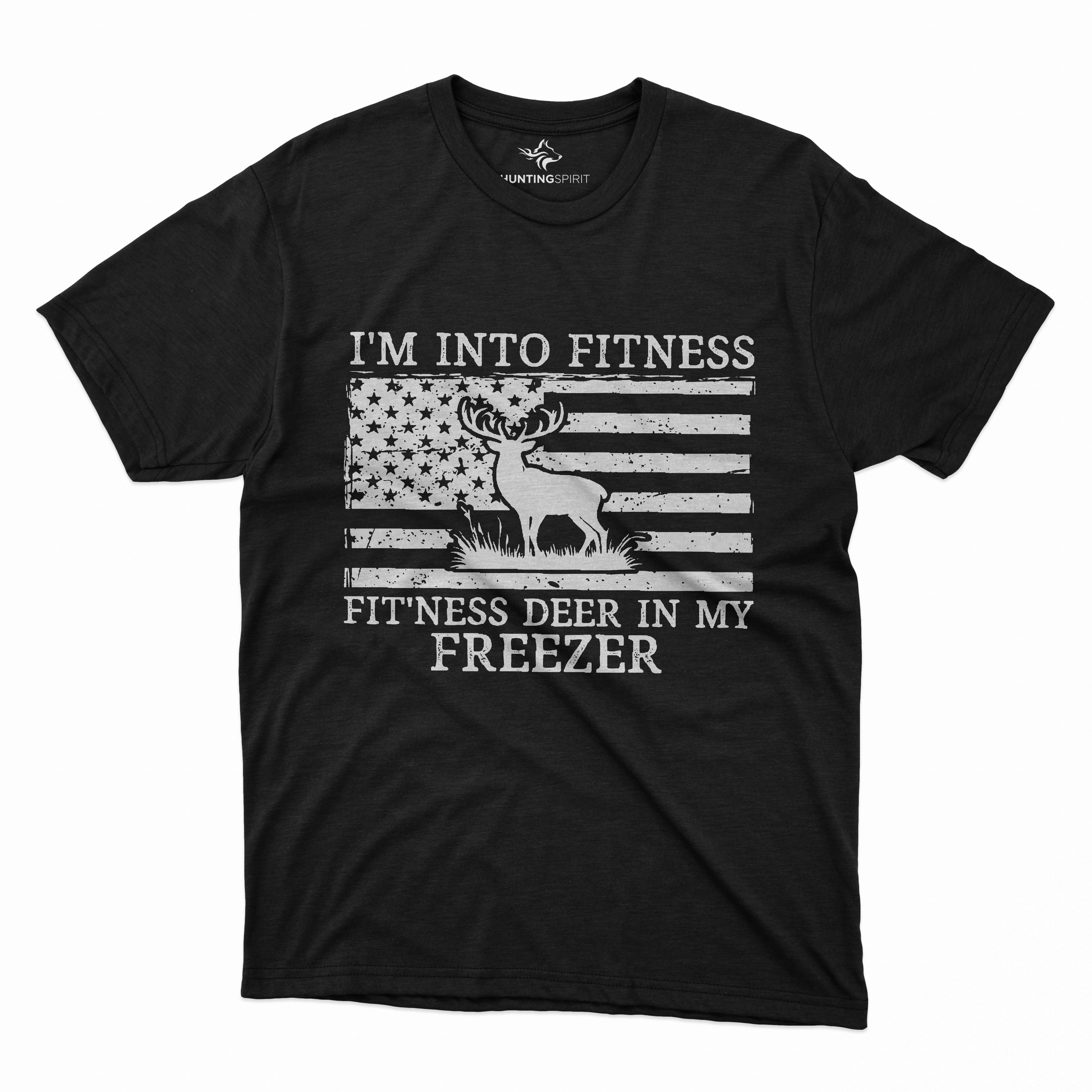 Fitness Deer T-Shirt - Humorous Patriotic Design for Hunters