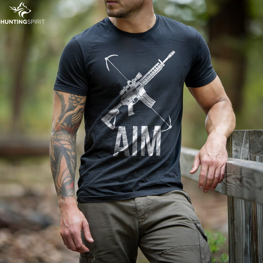 Aim Rifle & Bow T-Shirt - Hunting Gear Tee