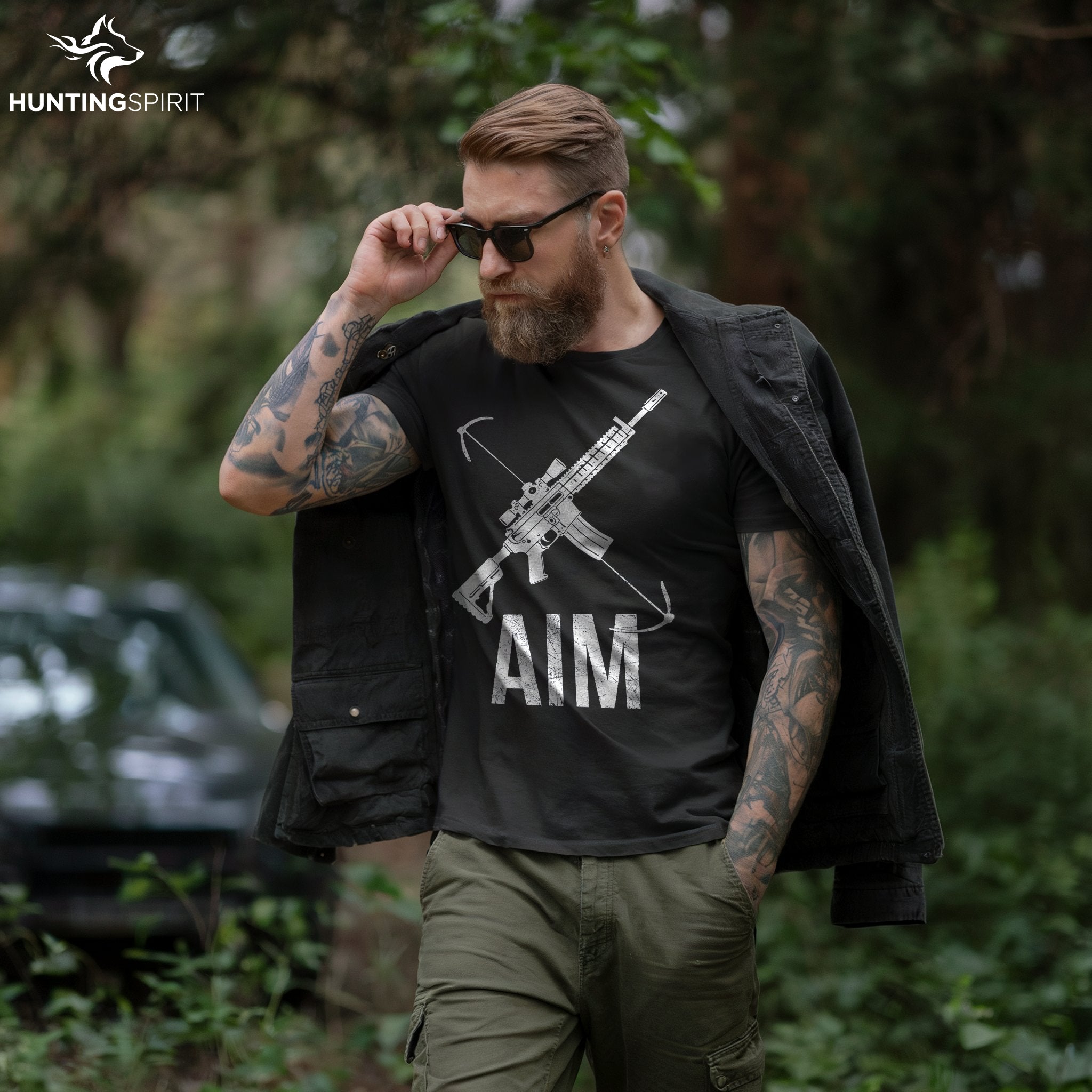 Aim Rifle & Bow T-Shirt - Hunting Gear Tee