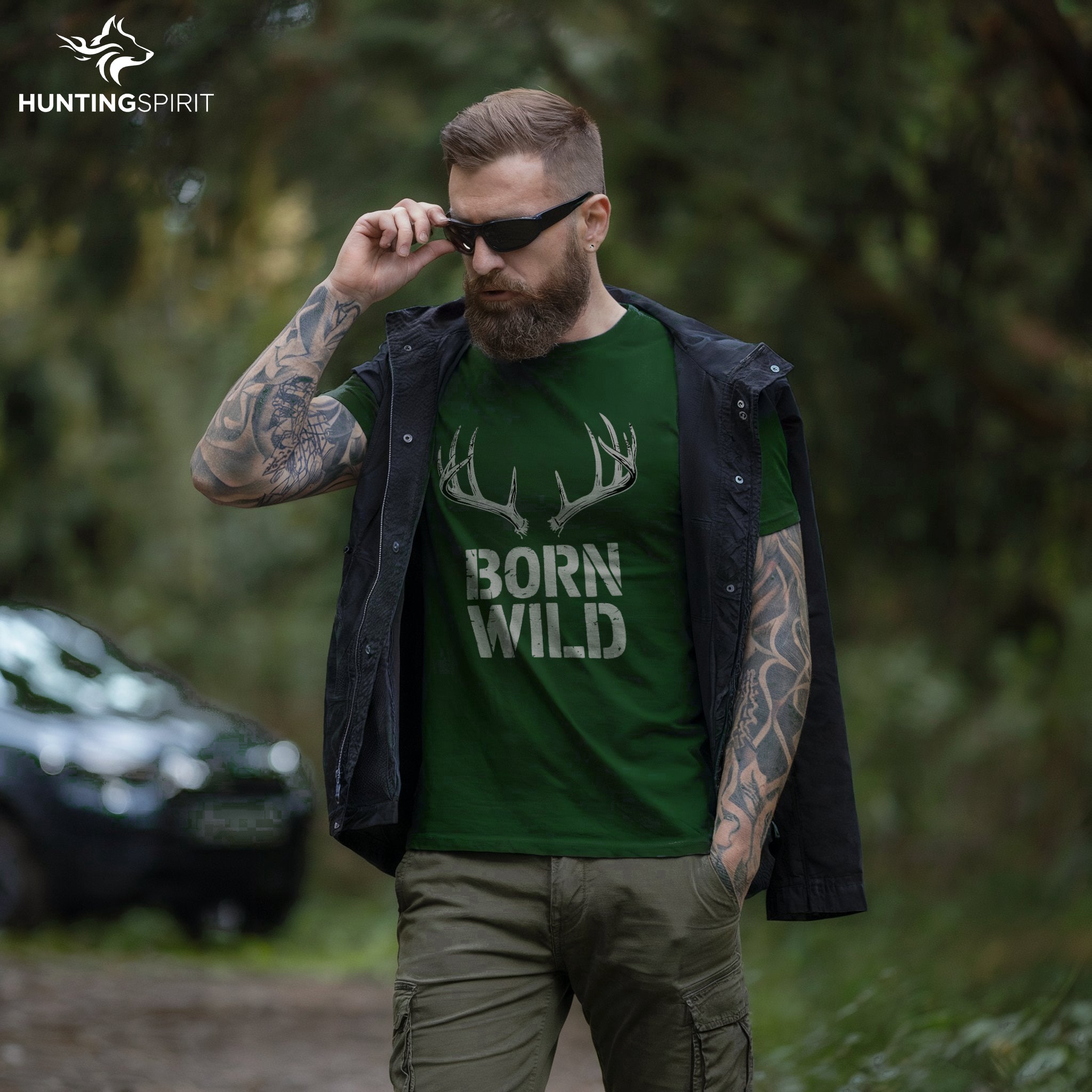 Born Wild Antler T-Shirt - Graphic Tee