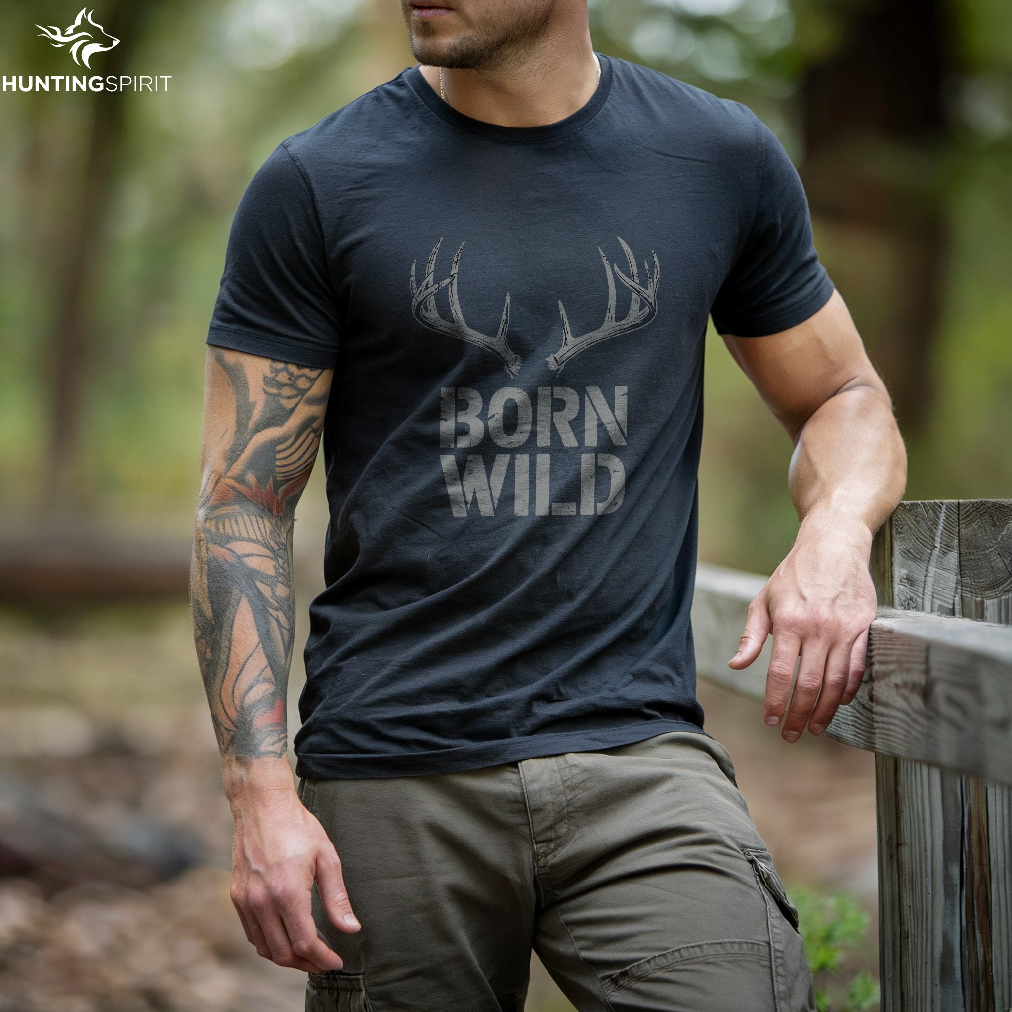 Born Wild Antler T-Shirt - Graphic Tee