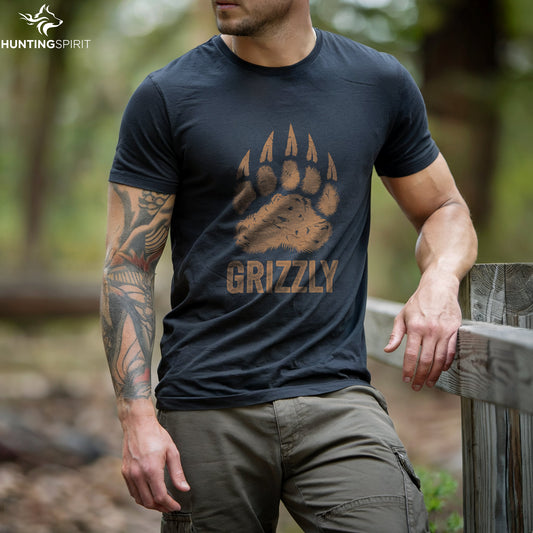 Grizzly Bear Paw T-Shirt - Minimalist Wildlife Tee