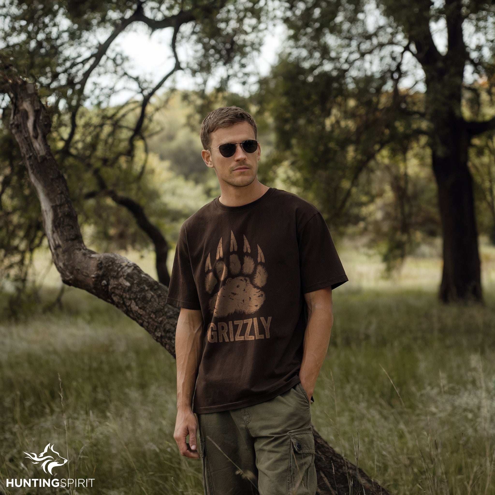 Grizzly Bear Paw T-Shirt - Minimalist Wildlife Tee