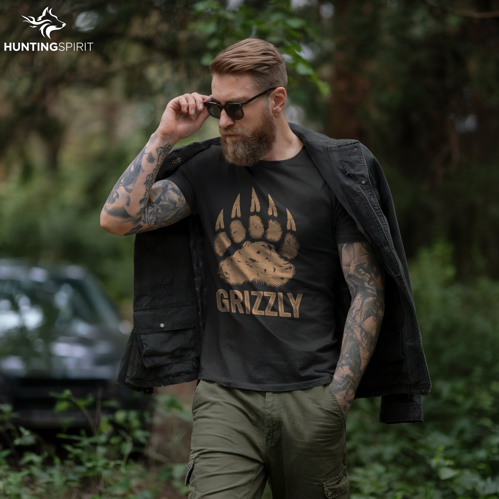 Grizzly Bear Paw T-Shirt - Minimalist Wildlife Tee