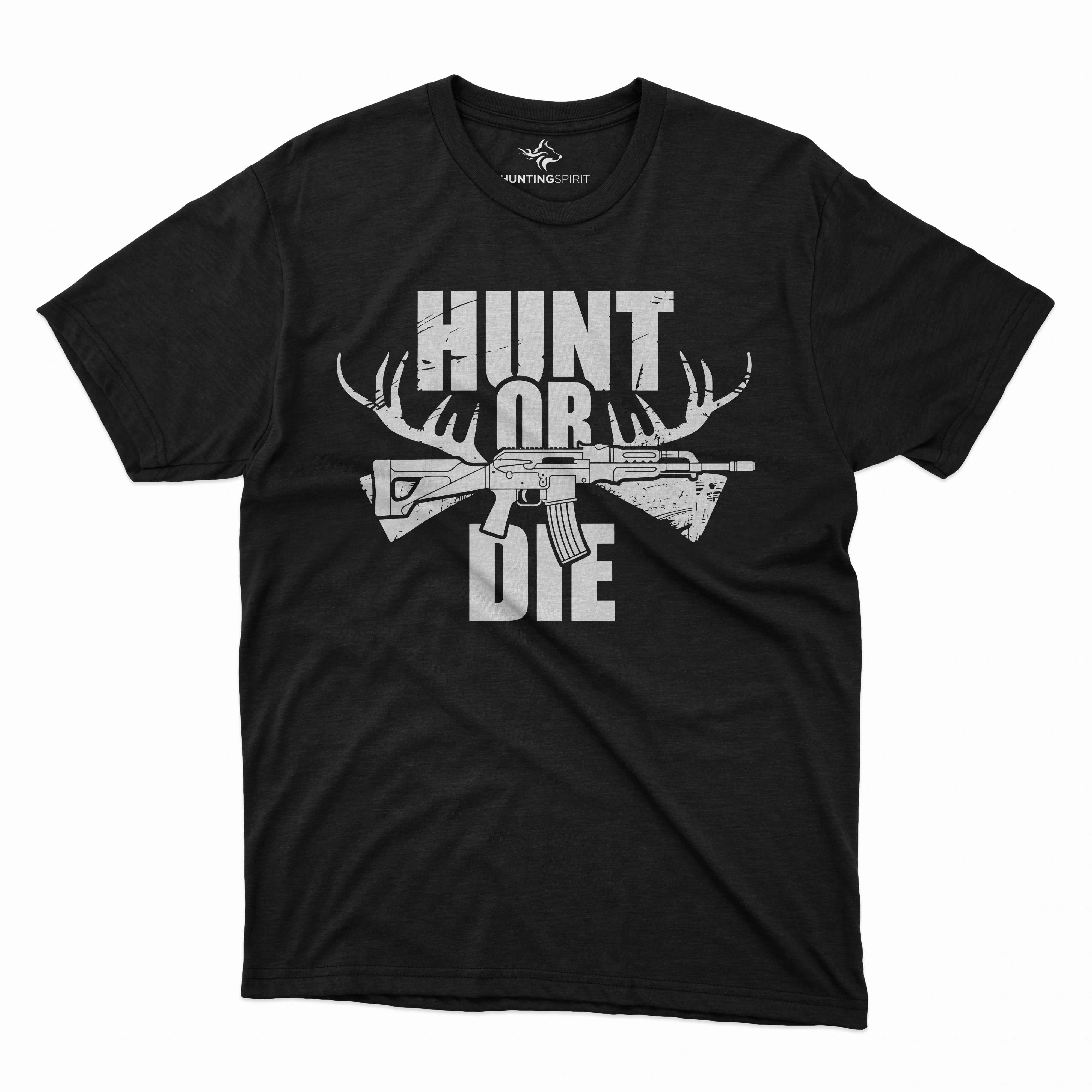 Hunt or Die T-Shirt - Powerful Simple Hunting Gun Design