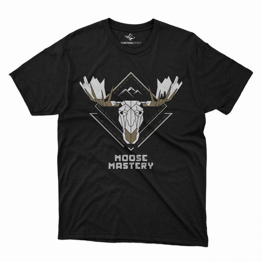 Moose Mastery T Shirt Hunting Spirit Geometric Moose Tee