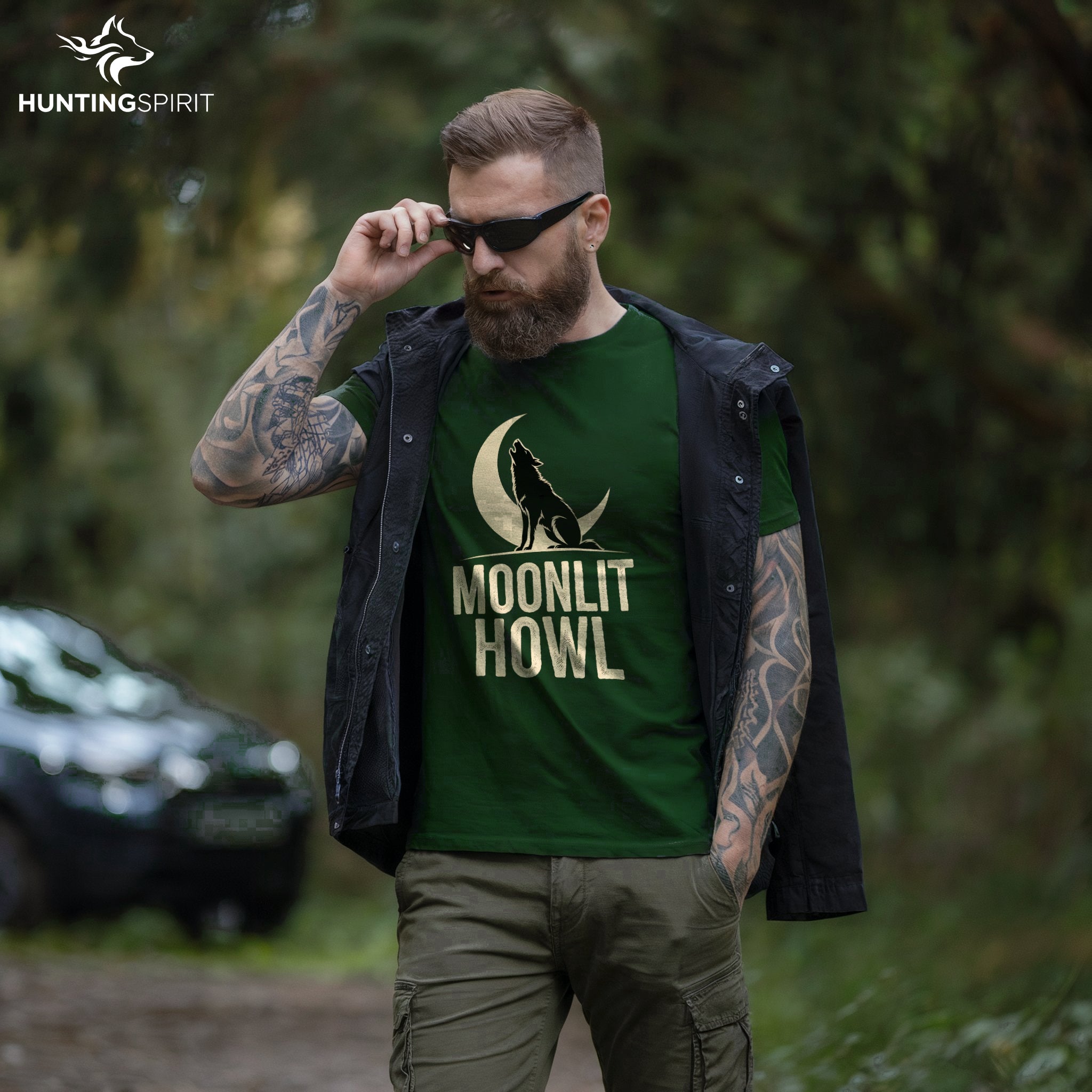 Moonlit Howl Wolf T-Shirt - Humorous Tee