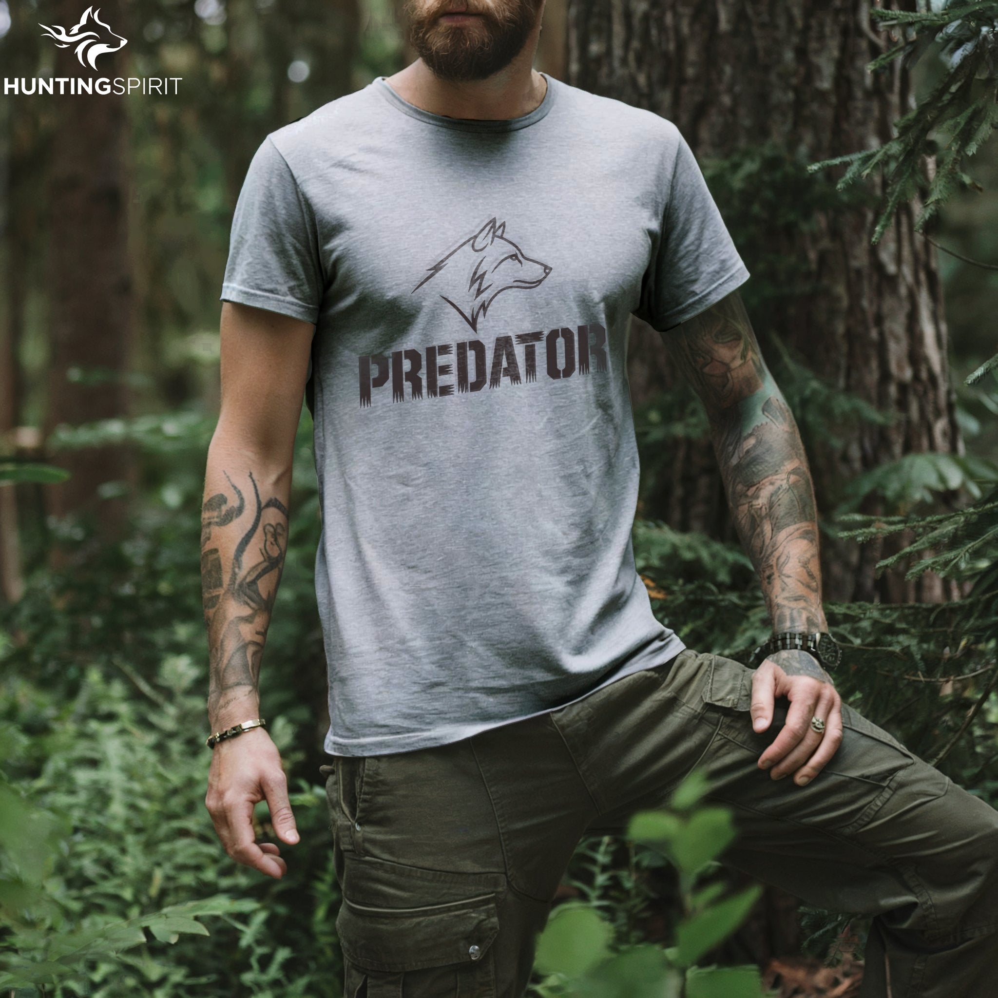 Predator Wolf T-Shirt - Minimalist Wildlife Tee