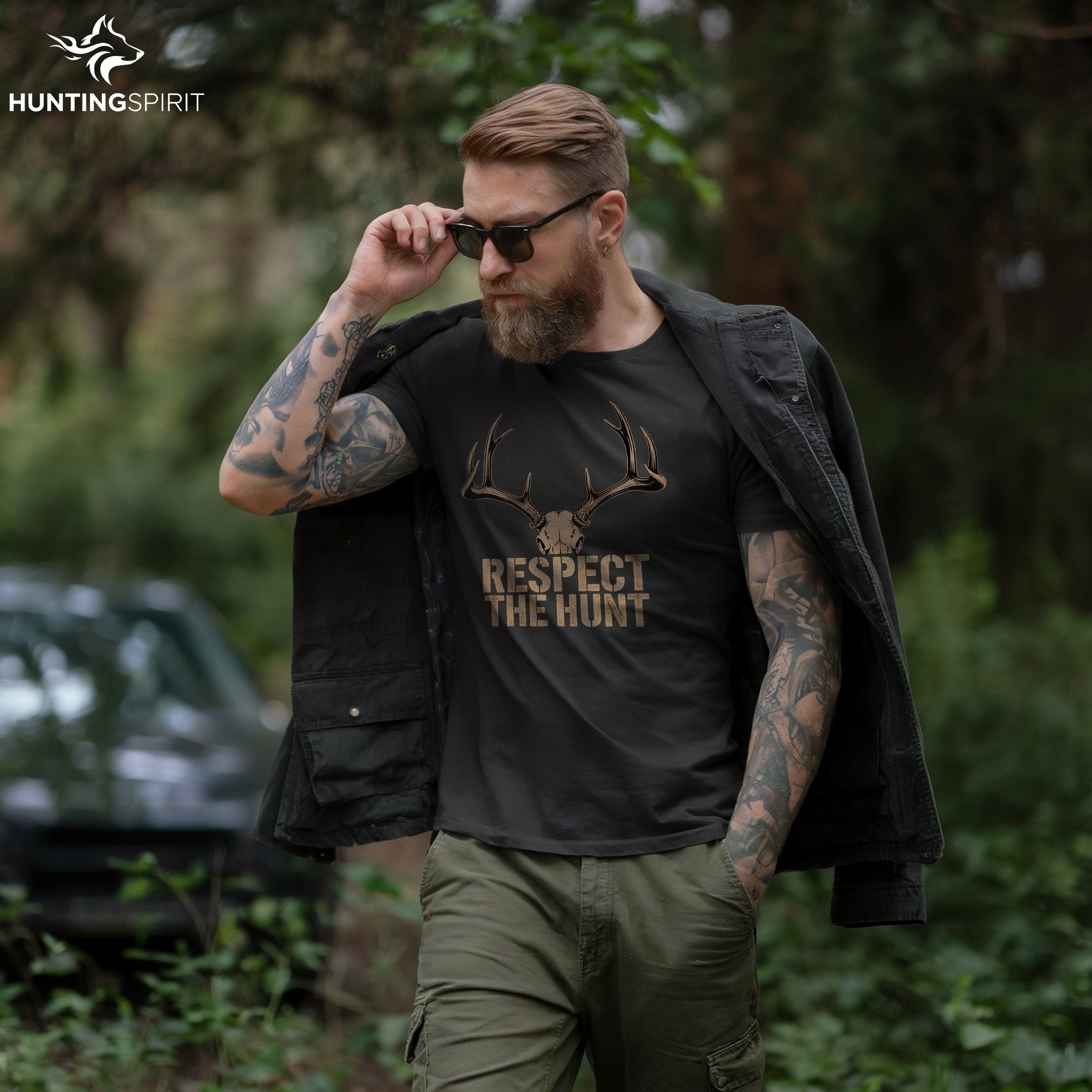 Respect the Hunt Antler T-Shirt - Graphic Tee