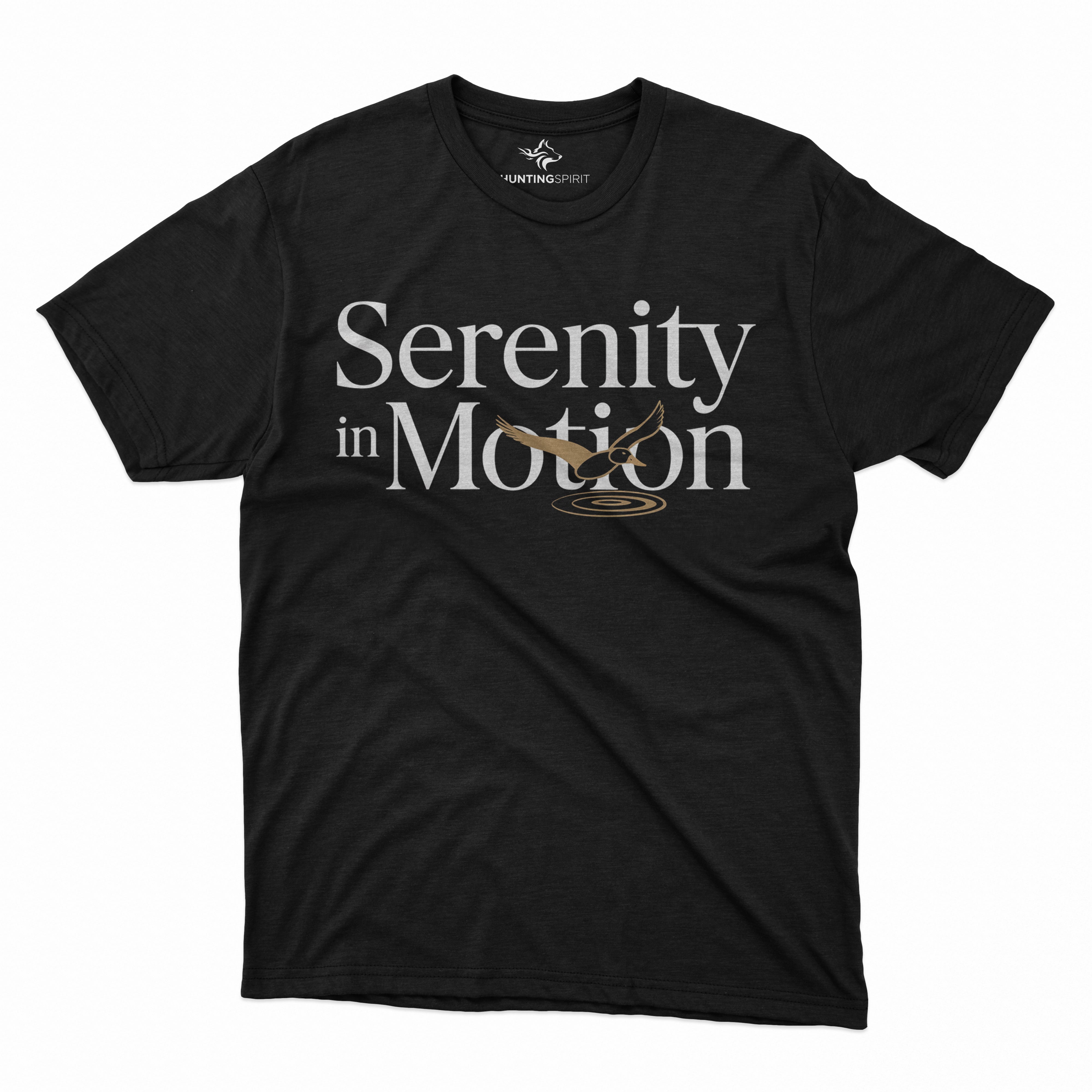 Serenity in Motion Minimalist T-Shirt - Elegant Flight Design