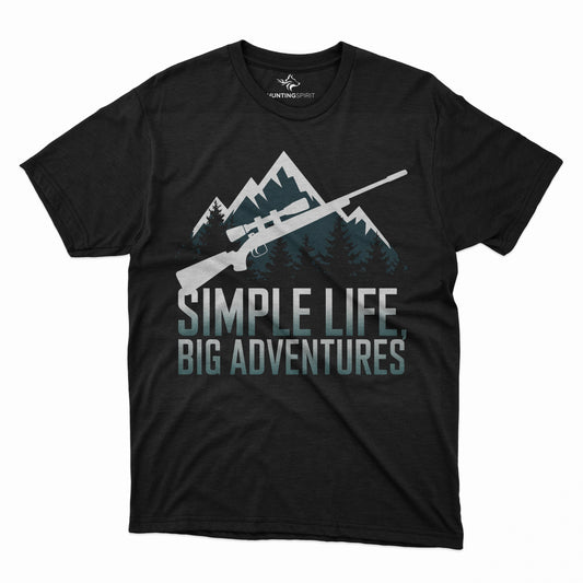 Simple Life, Big Adventures T-Shirt - Mountain Rifle Graphic