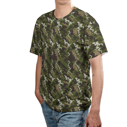 Hunting Spirit Military Camo T-Shirt - Classic Woodland Pattern | Tactical Outdoor Wear