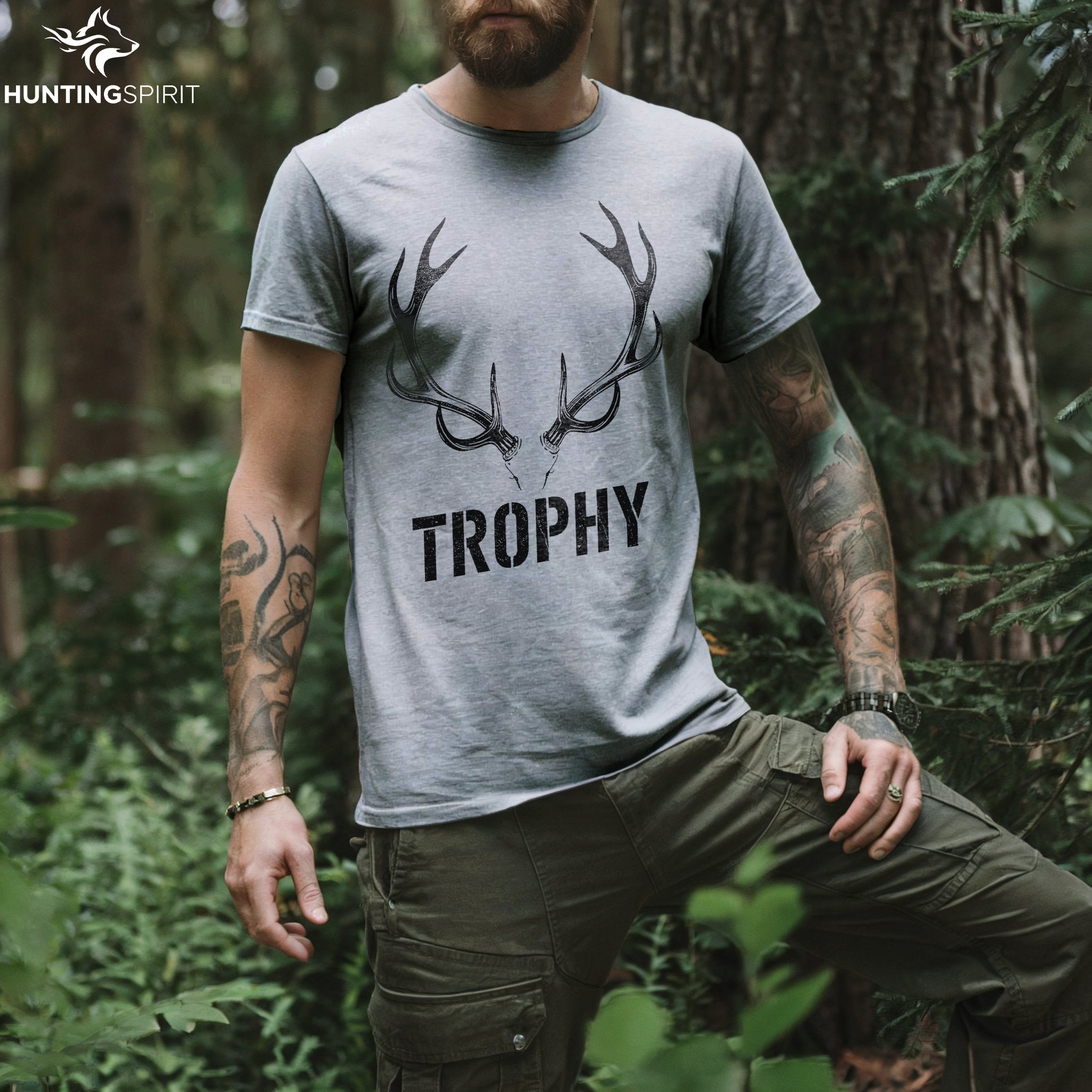 Trophy Antlers T-Shirt - Minimalist Wildlife Tee