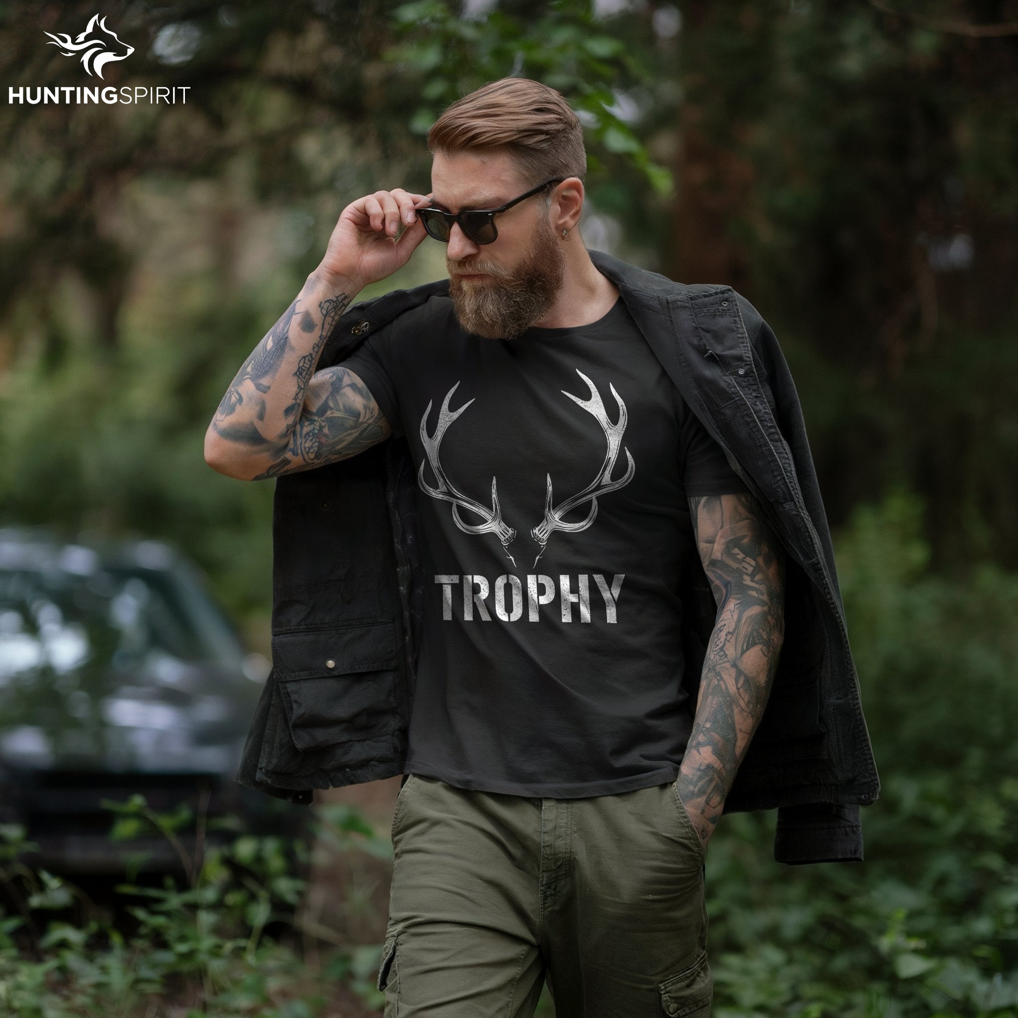 Trophy Antlers T-Shirt - Minimalist Wildlife Tee