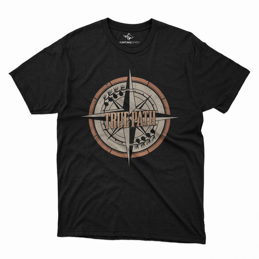 True Path T-Shirt - Iconic Compass Design for Dedicated Hunters