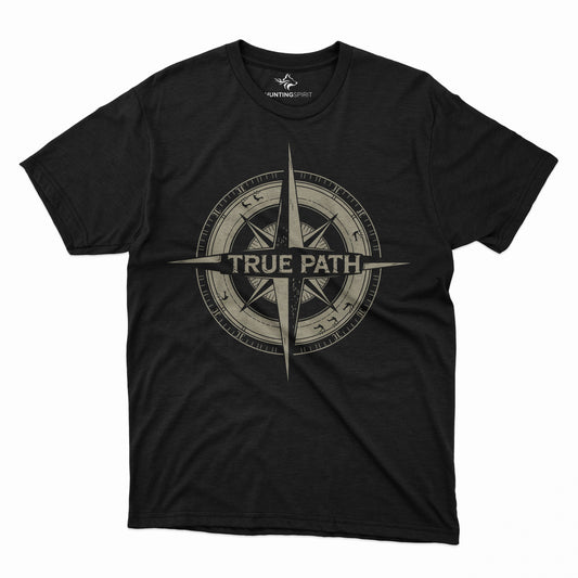 True Path T-Shirt - Stylish Compass Design for Passionate Hunters