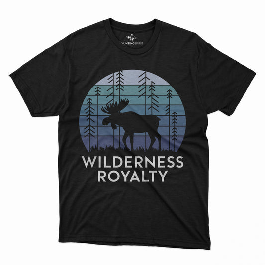 Mens Wilderness Royalty Graphic Tee Nature Scene Moose T Shirt