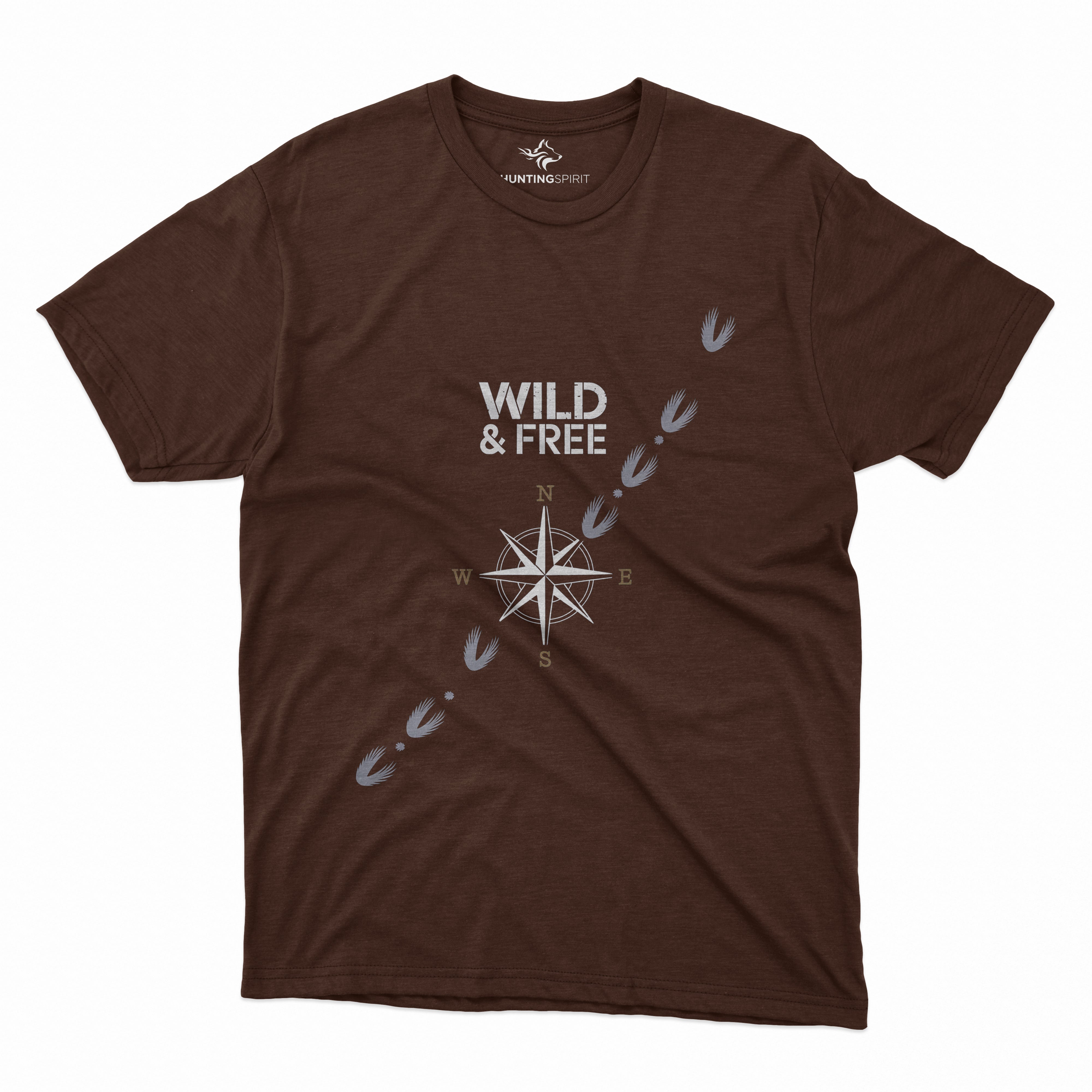 Wild & Free Compass T-Shirt - Animal Track Graphic