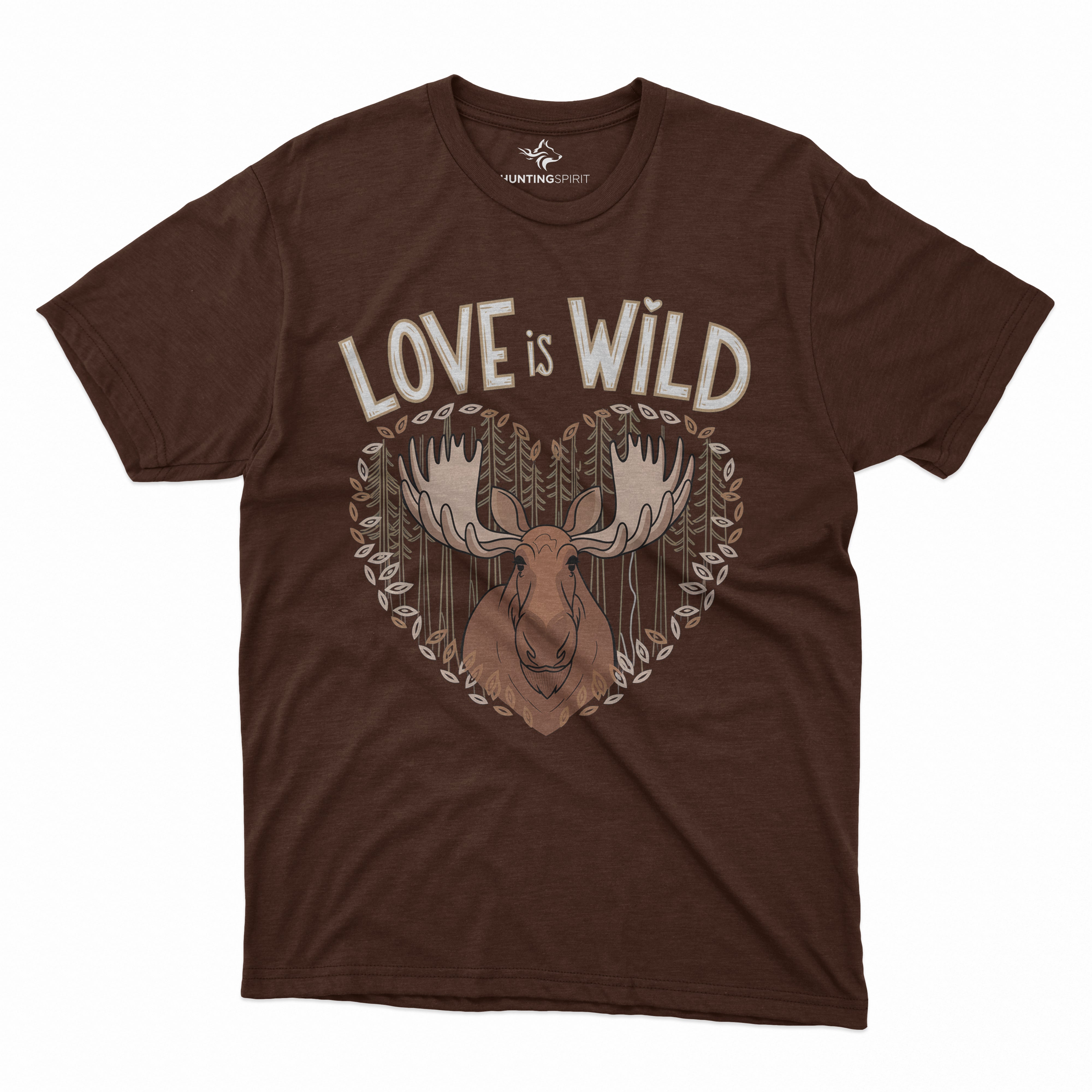 Hunting Spirit Love Is Wild T Shirt Moose Heart Graphic Tee