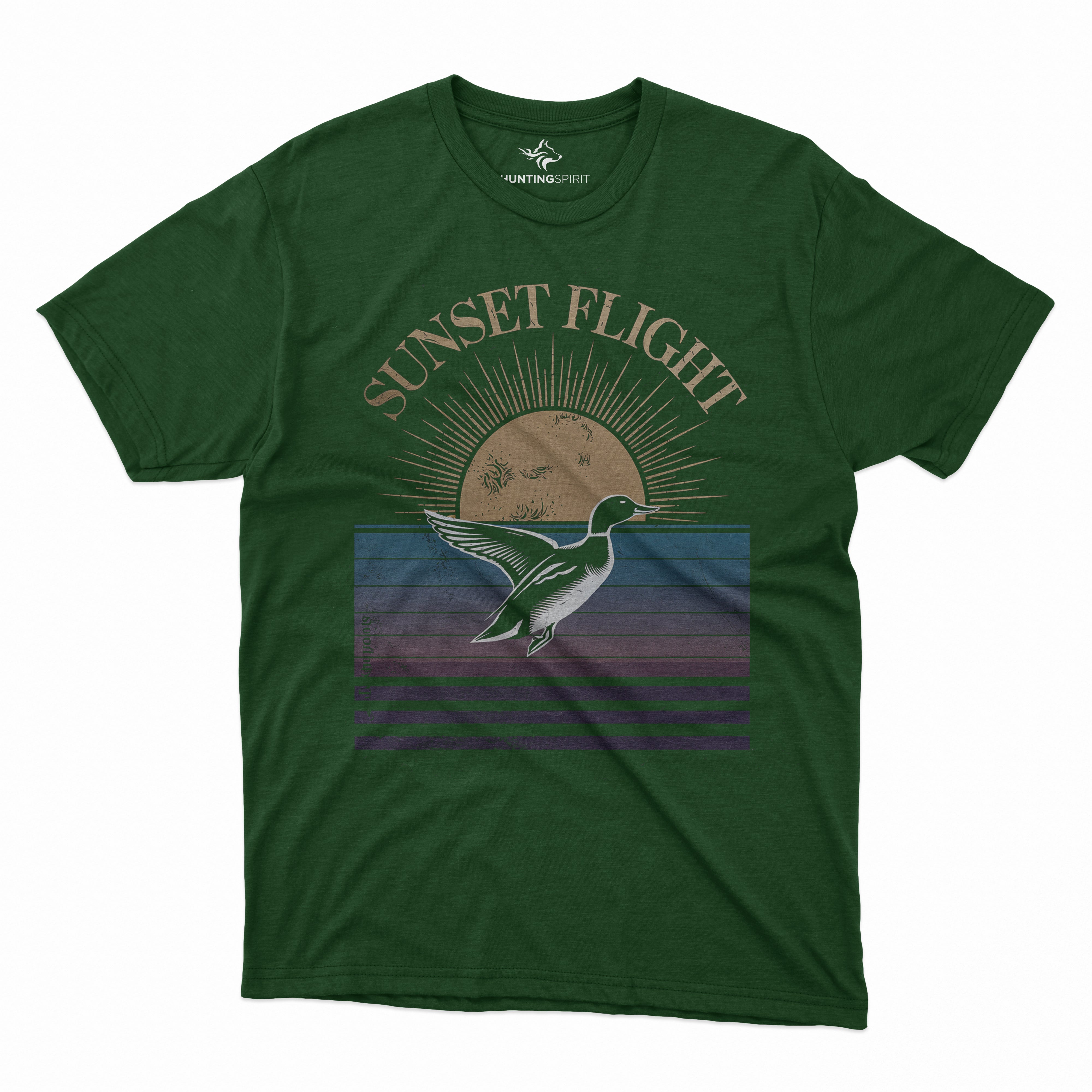 Sunset Flight T-Shirt - Scenic Duck and Sun Design