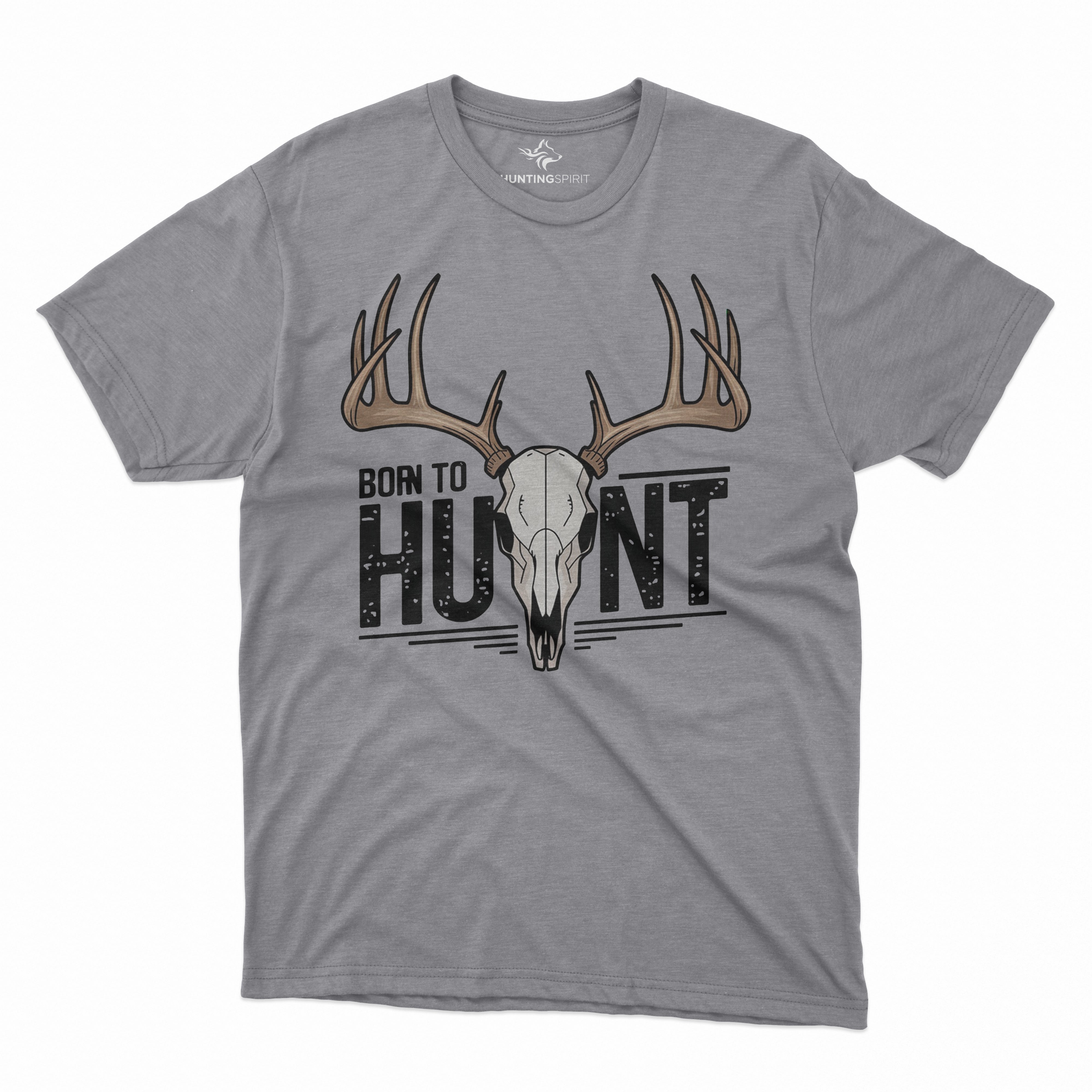 Born to Hunt T-Shirt - Antler Skull Graphic