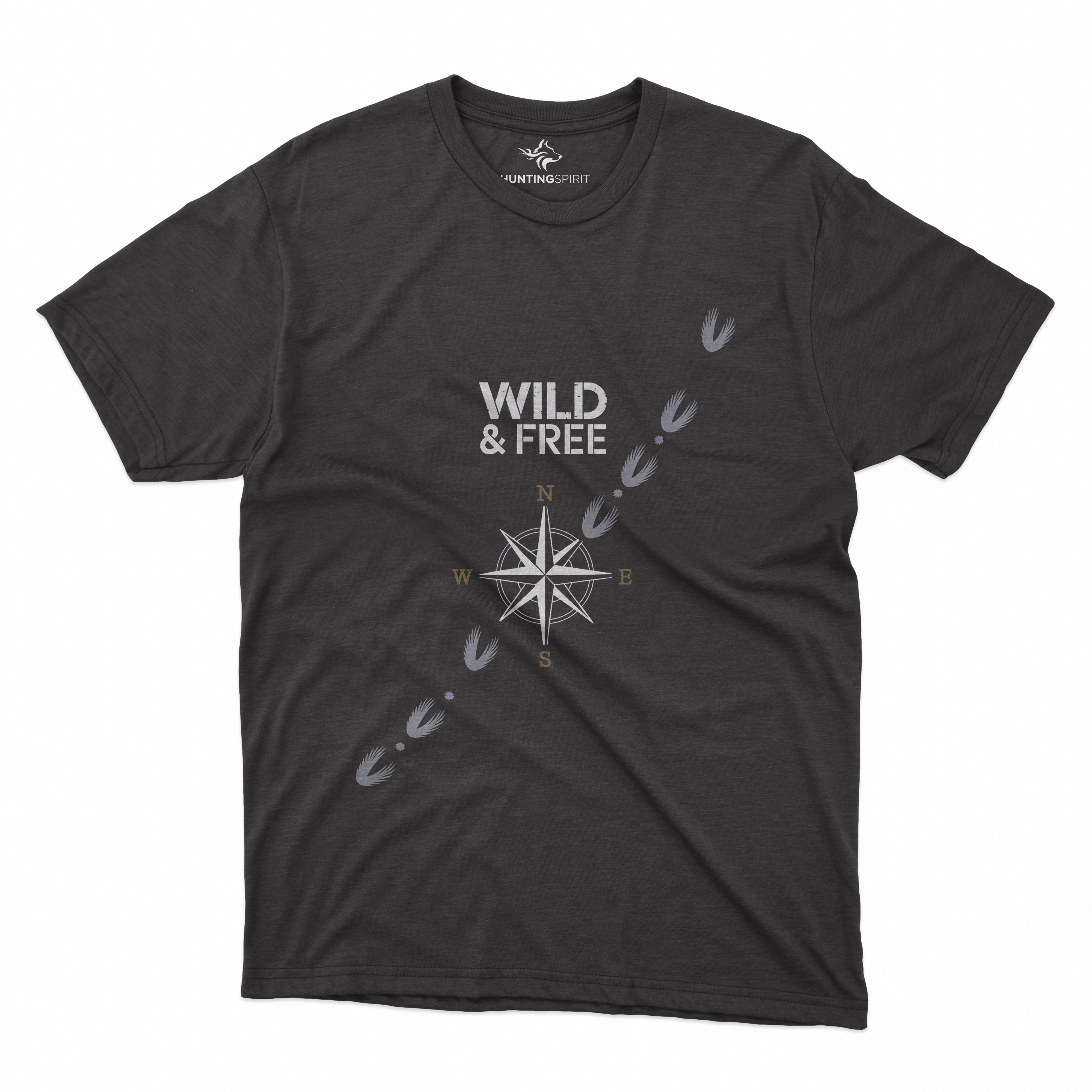 Wild & Free Compass T-Shirt - Animal Track Graphic