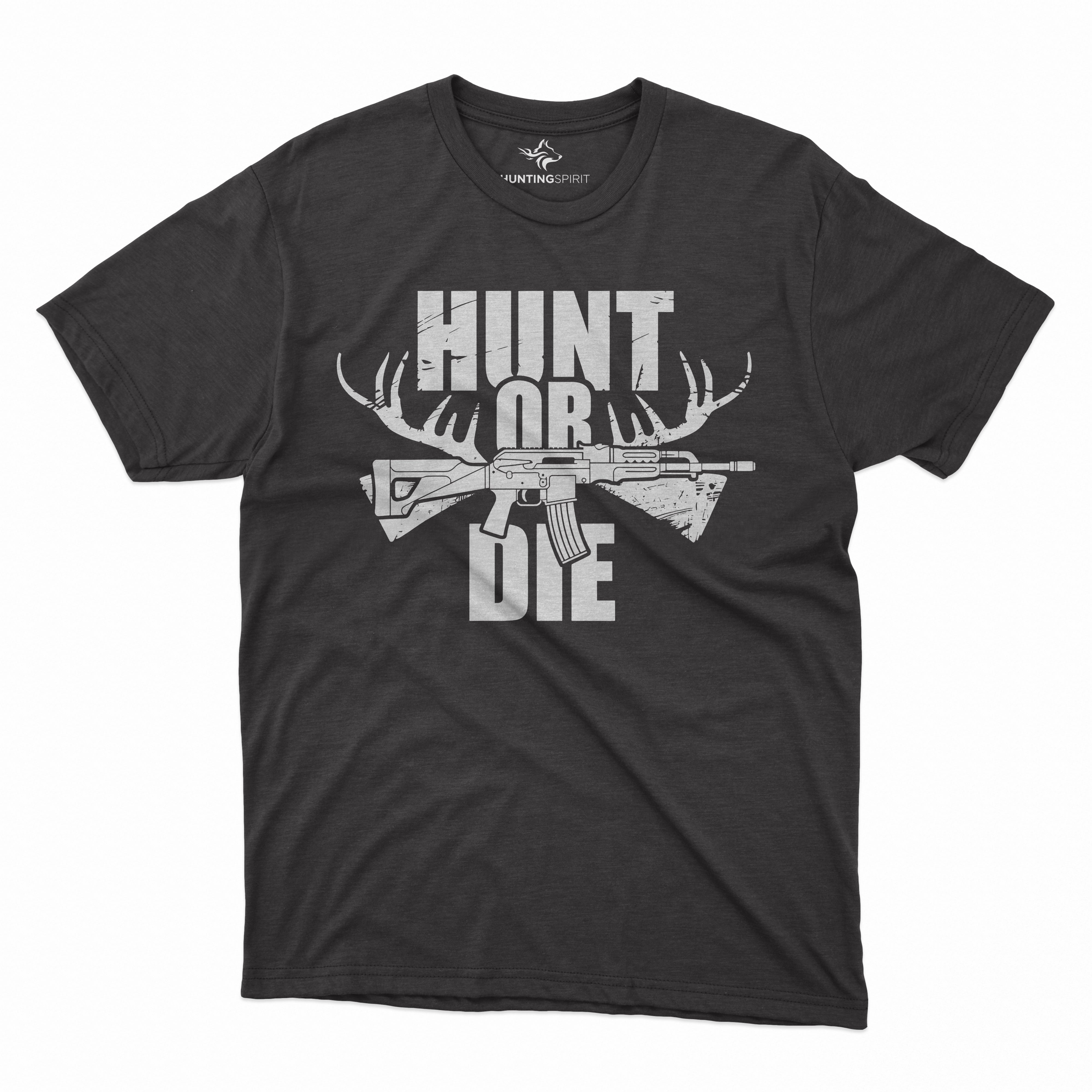 Hunt or Die T-Shirt - Powerful Simple Hunting Gun Design